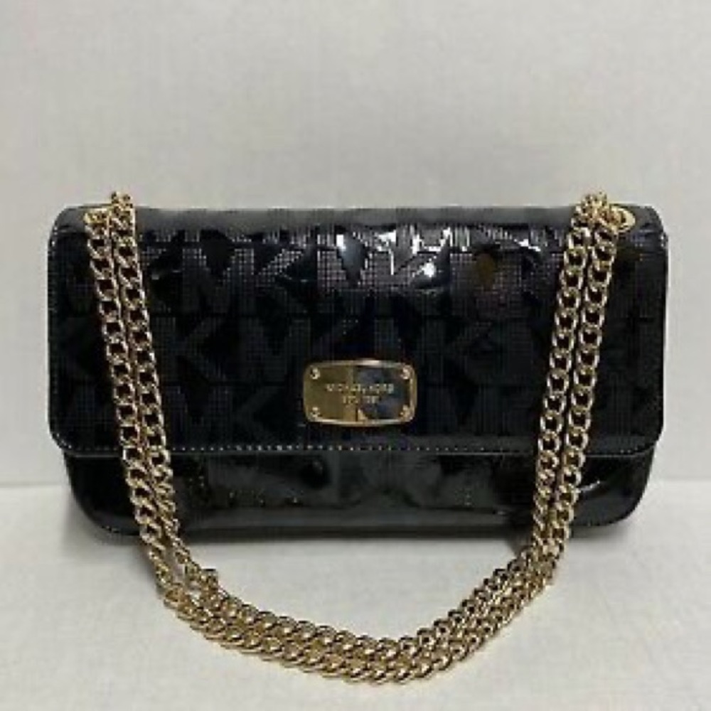 Michael Kors black patent leather purse